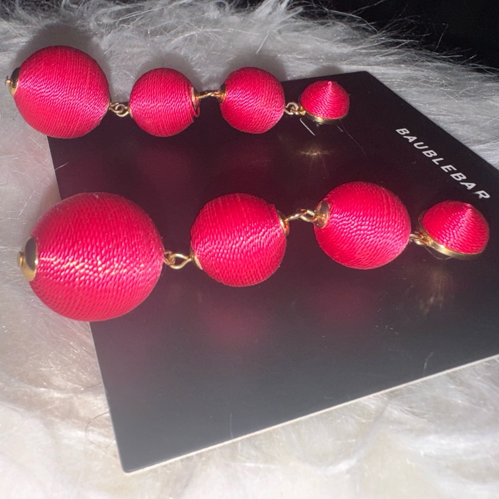 BaubleBar Hot Pink Statement Drop Earrings - Picture 2 of 3